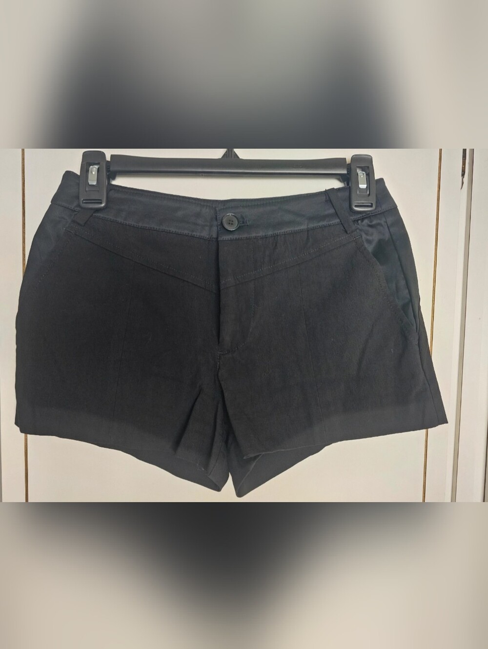 bebe Black Low Waisted Tailored Dress Shorts
